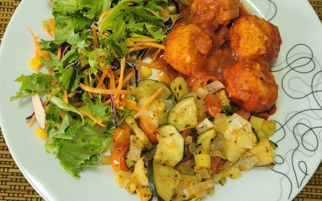 Almôndegas de Aves com Legumes